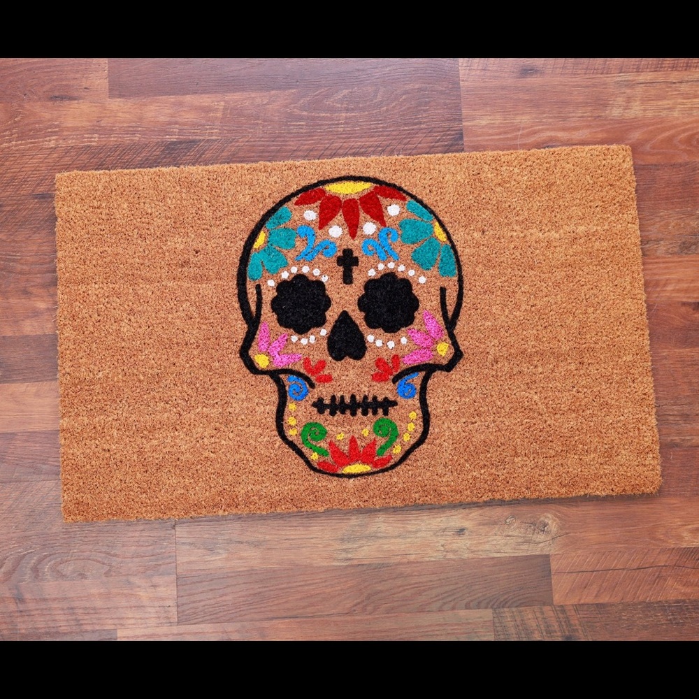 Sugar skull doormat , day of the dead doormat